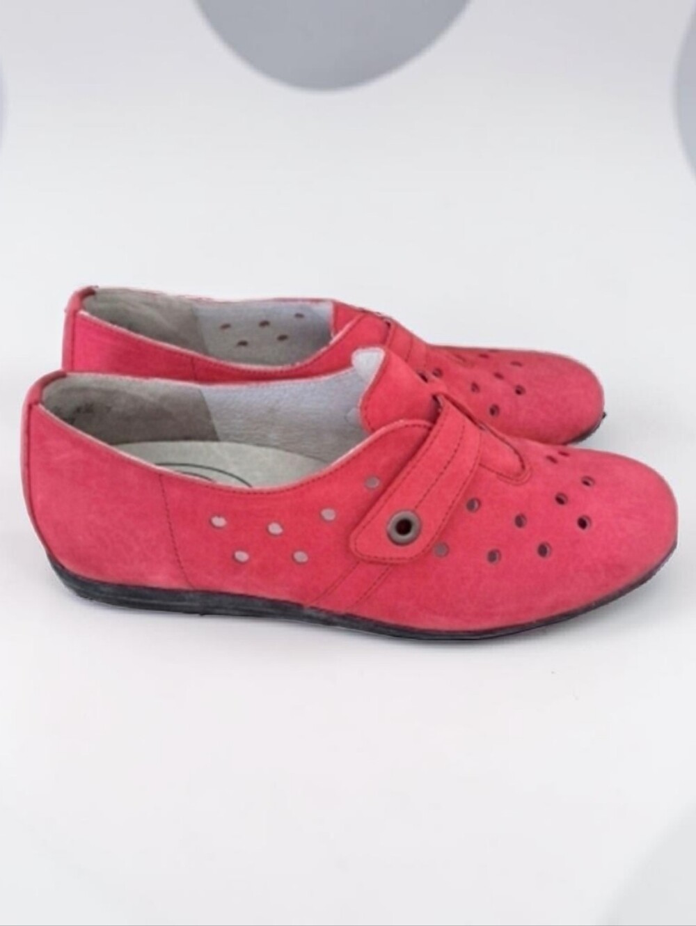 Waldlaufer pink suede perforated leather Germany flat comfort shoes size 6 US